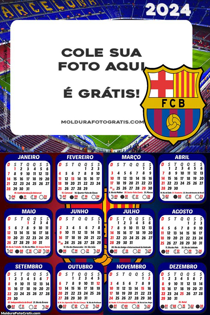 Calendário Barcelona Time Futebol 2024