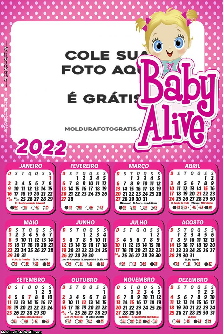 Calendário Baby Alive 2022