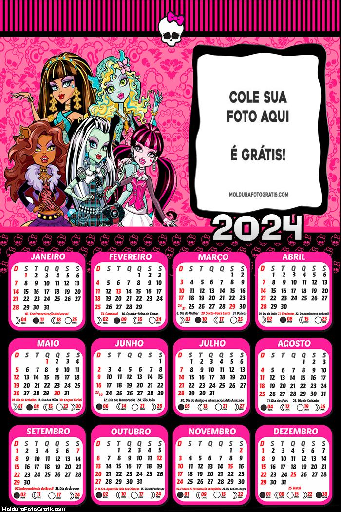 Calendário Monster High 2024