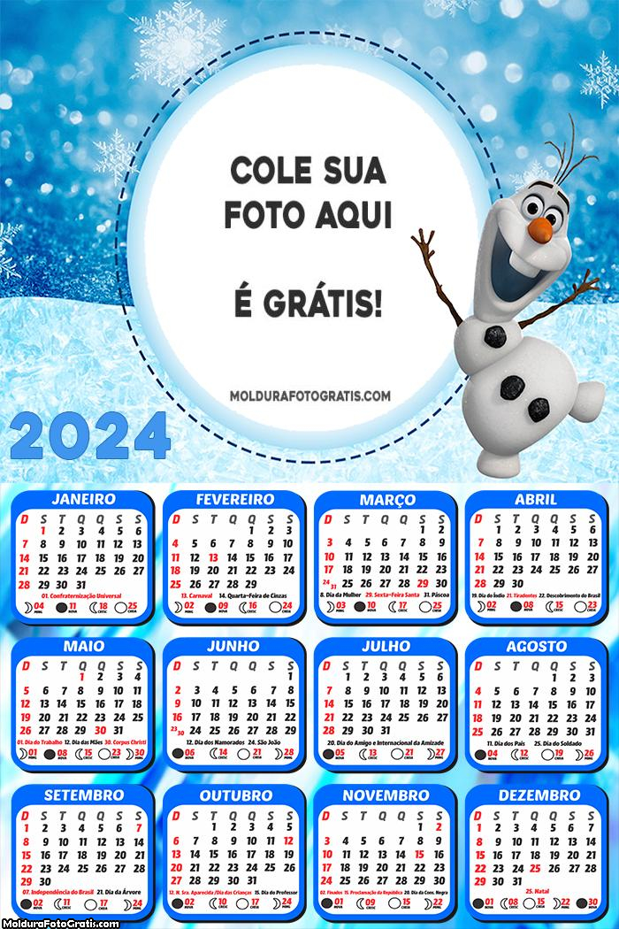 Calendário Boneco de Neve Olaf 2024