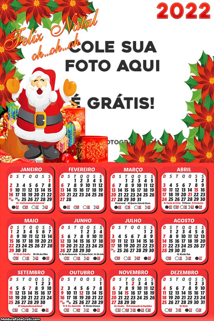 Calendário Feliz Natal Papai Noel 2022