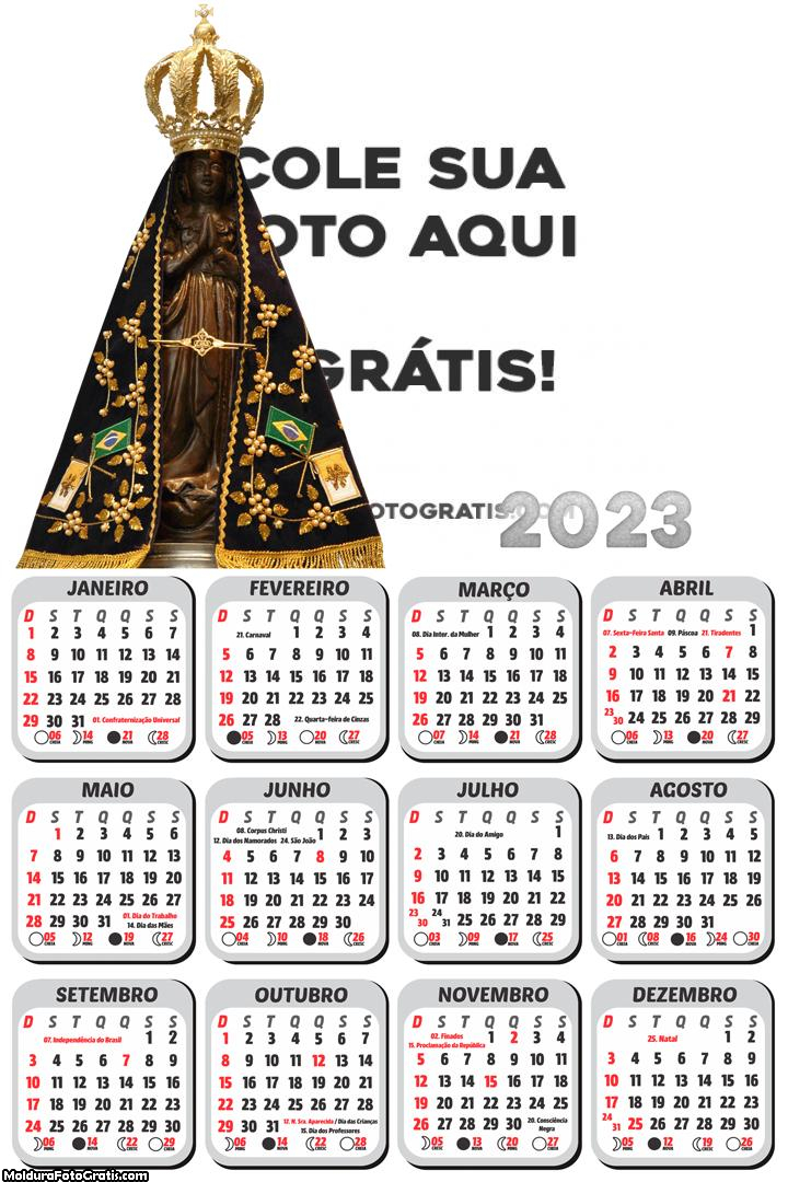 Calendário Nossa Senhora Aparecida 2023