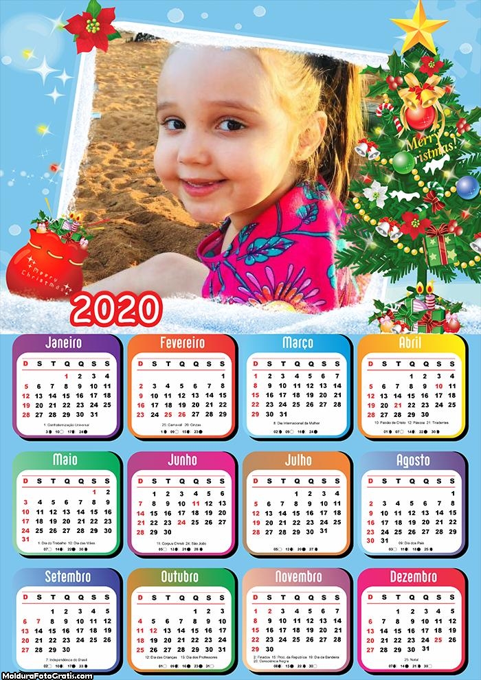 Calendário Desenho de Árvore de Natal 2020