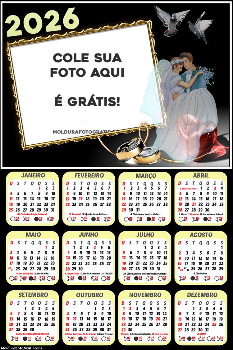 Calendário Casamento 2026