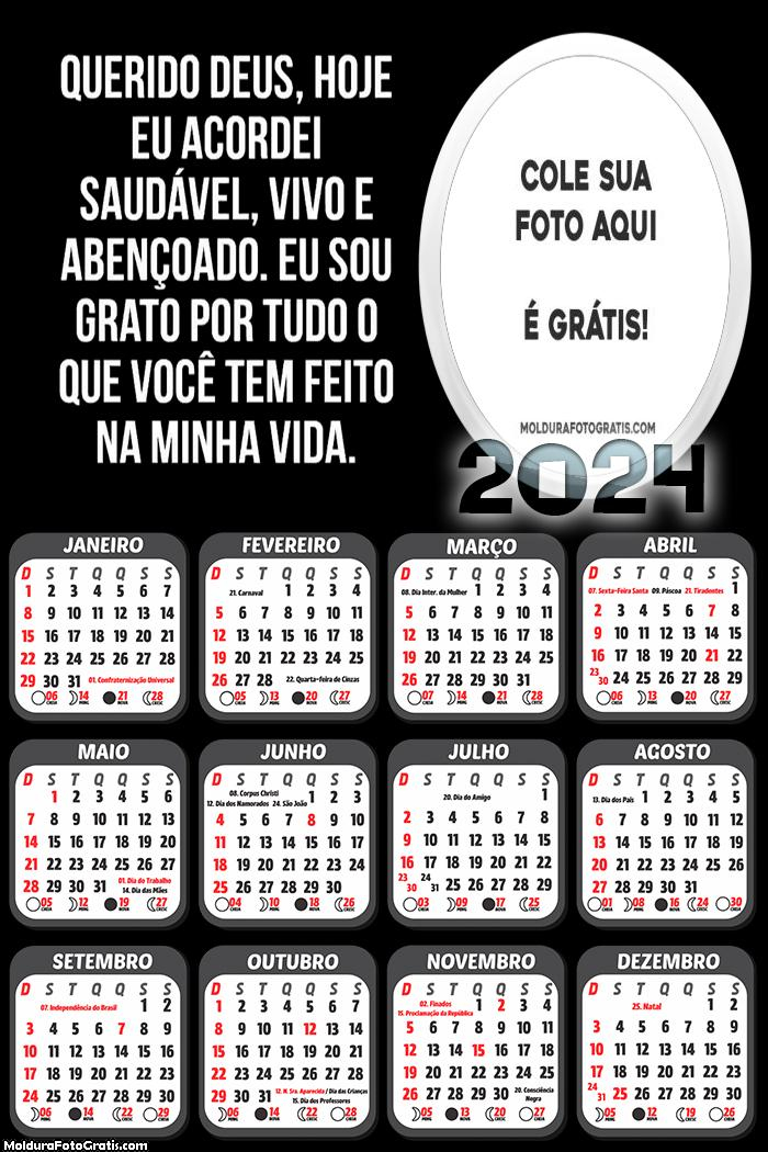 Calendário Mensagem de Gratidão 2024