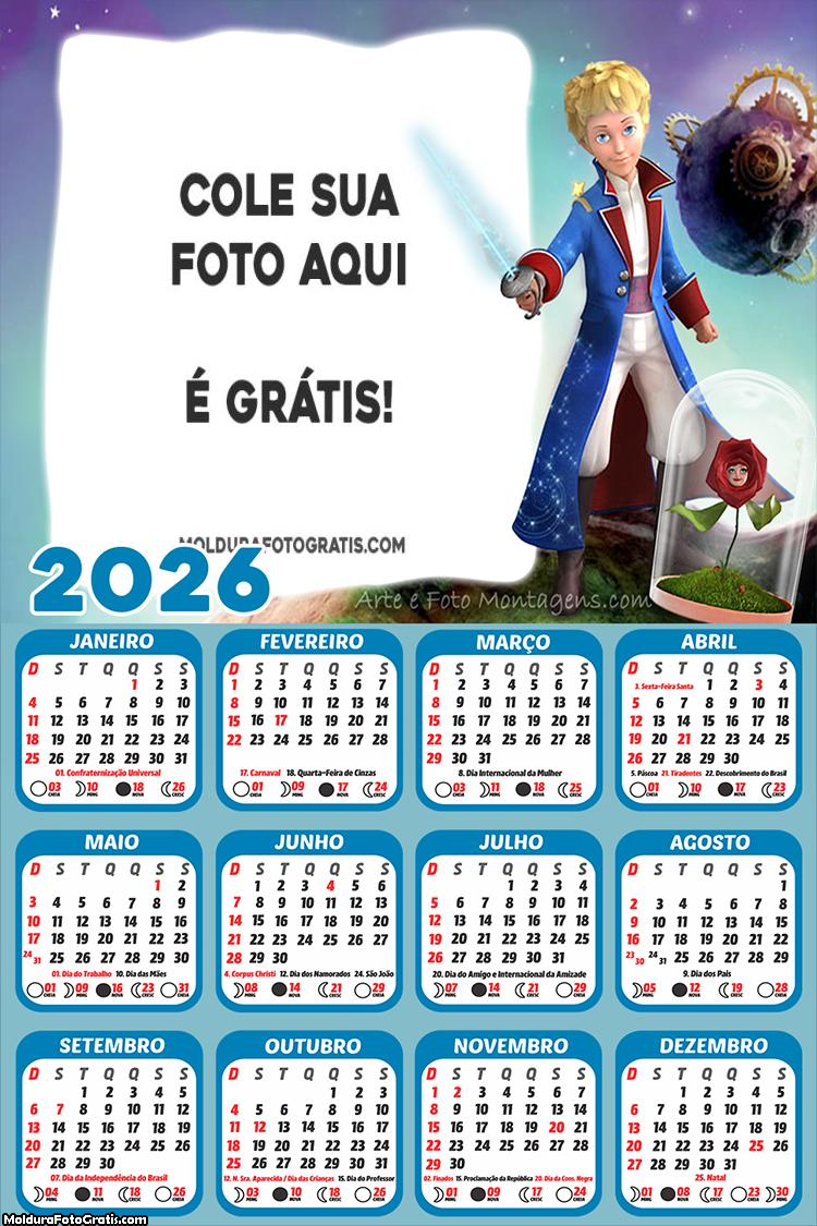 Calendário O Pequeno Príncipe 2026