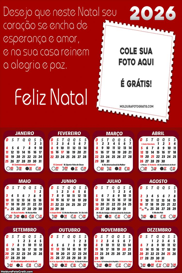 Calendário Esperança e Amor neste Natal 2026