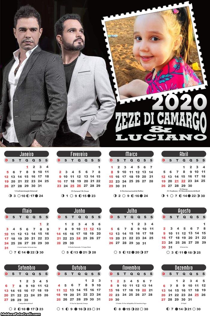 Calendário Zezé Di Camargo e Luciano 2020