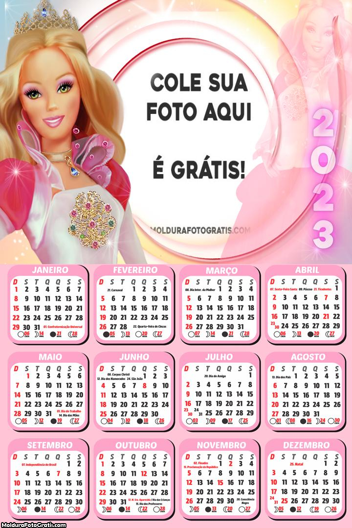 Calendário Boneca Barbie 2023