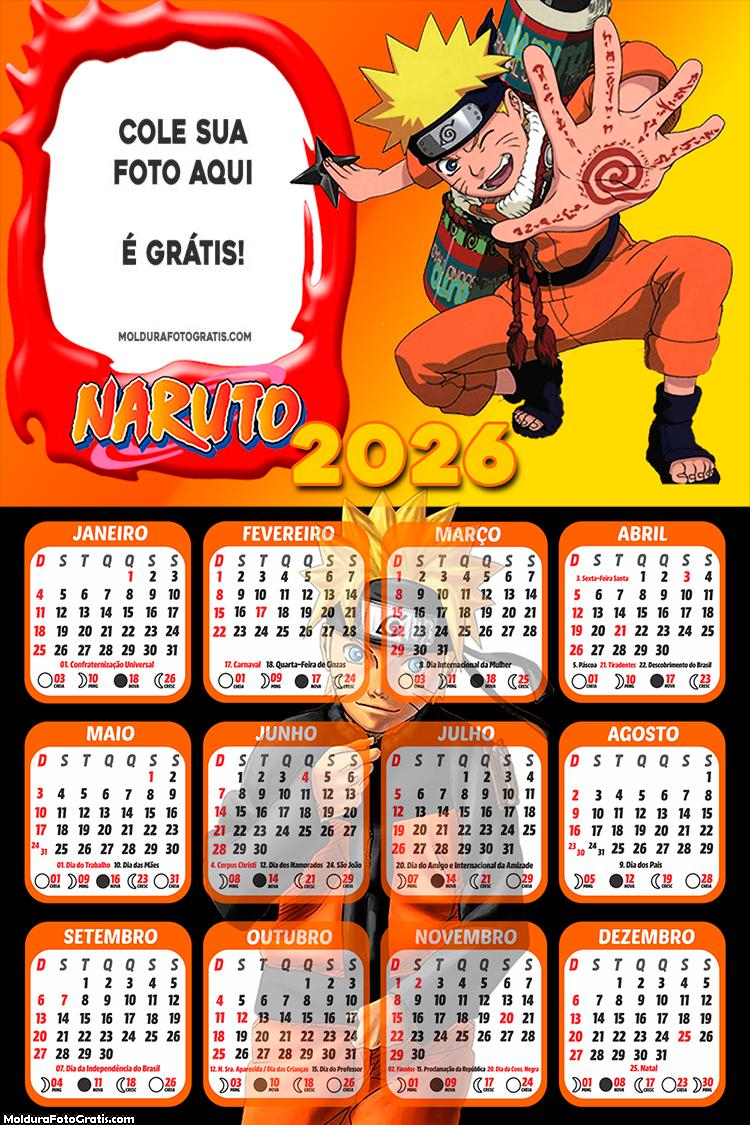 Calendário Naruto 2026