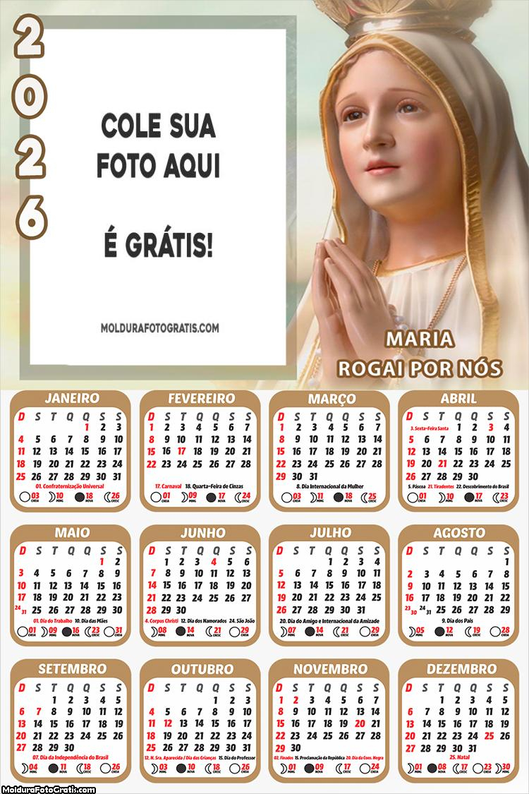 Calendário Virgem Maria Rogai por Nós 2026