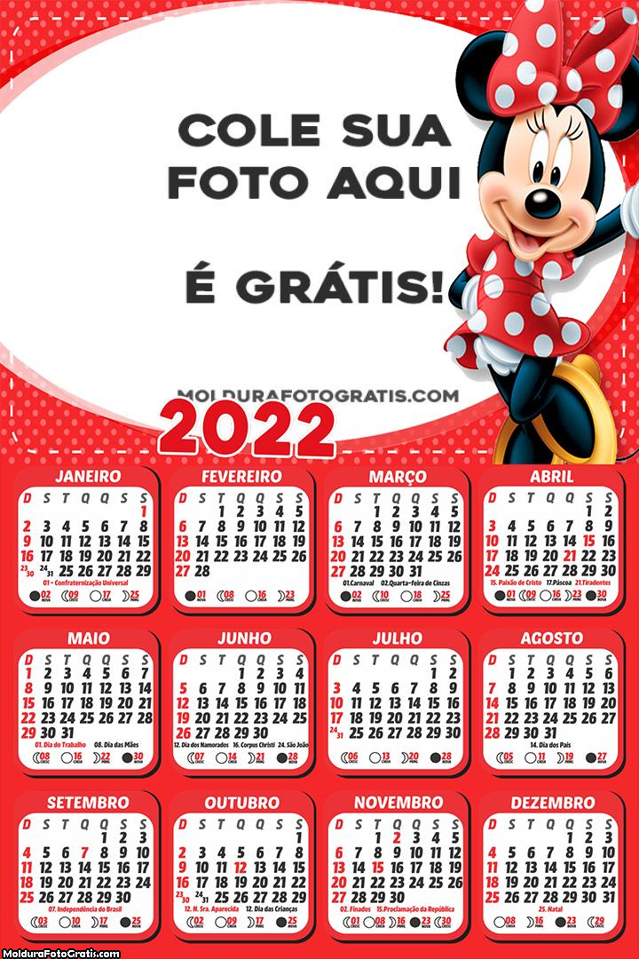 Calendário Minnie Vestido Vermelho 2022