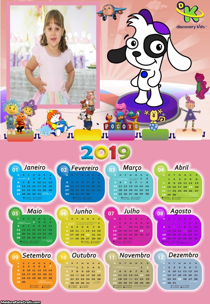 Calendário Doki 2019 Moldura