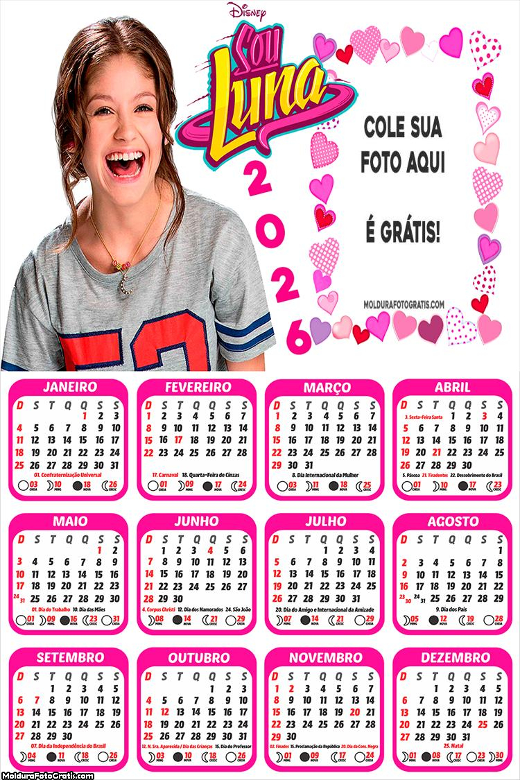 Calendário Sou Luna 2026