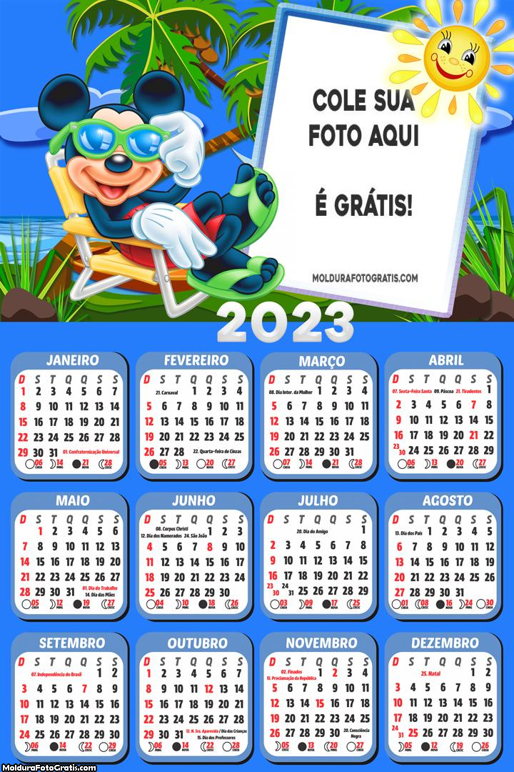 Calendário Mickey Praia 2023