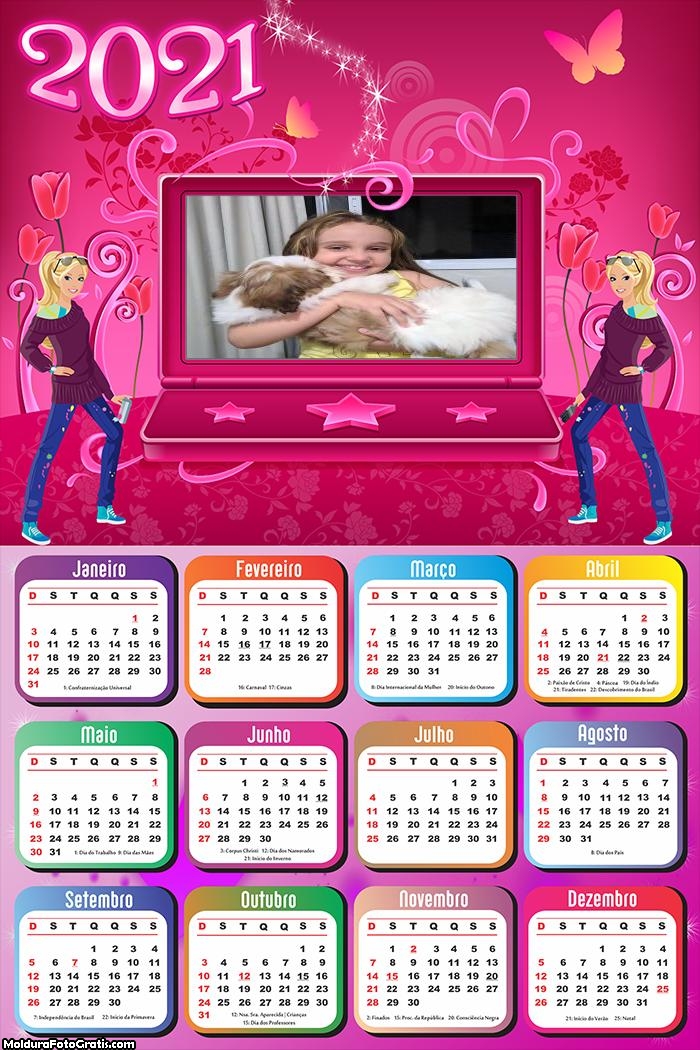 Calendário Notebook Barbie 2021