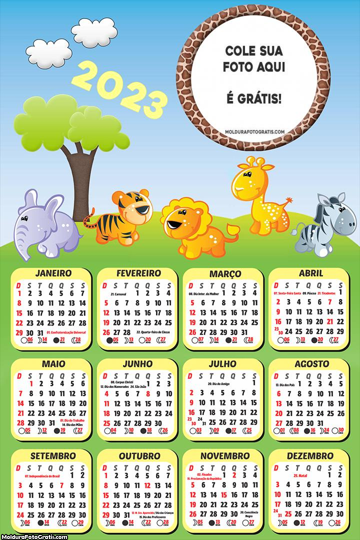 Calendário Infantil Safari 2023