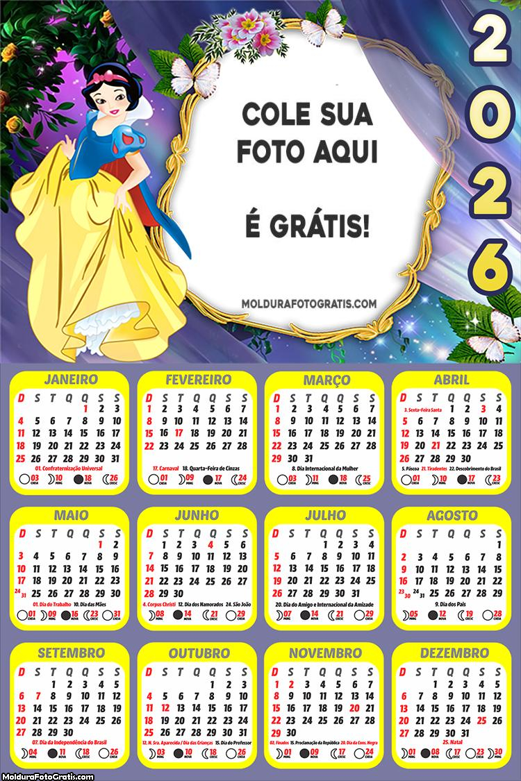 Calendário Branca de Neve 2026