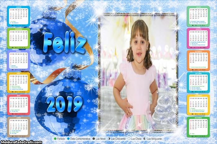 Calendário Moldura Feliz 2019