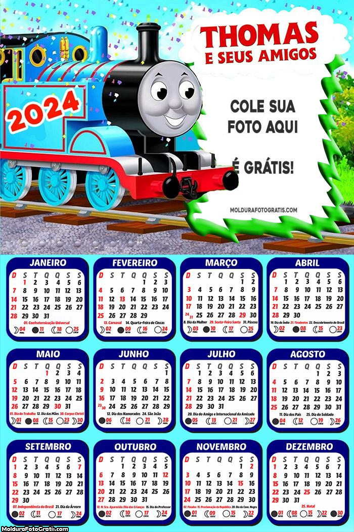 Calendário Thomas e Seus Amigos 2024