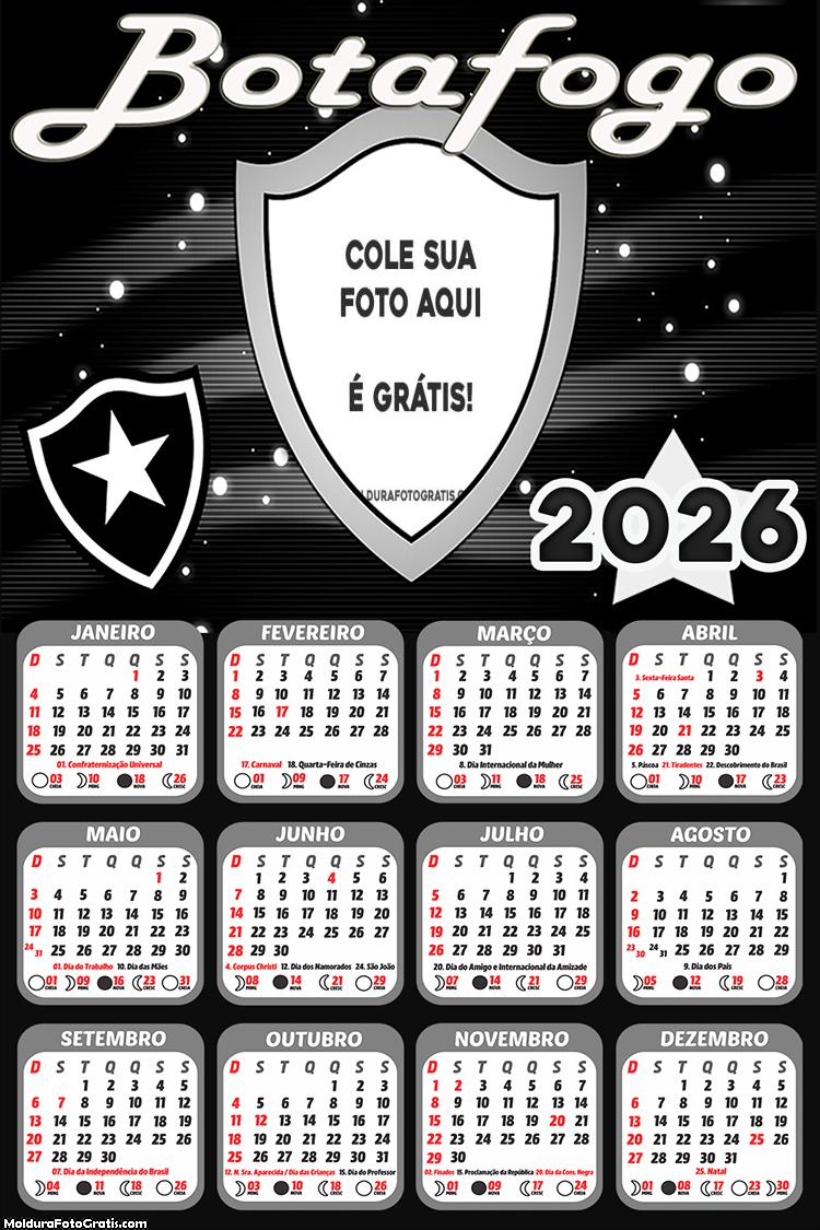 Calendário Botafogo 2026 Time