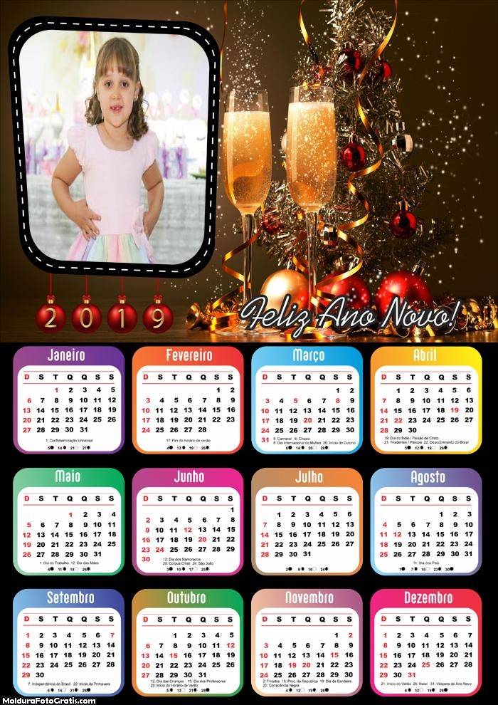 Calendário de Ano Novo 2019