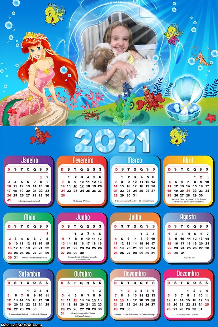 Calendário Ariel Desenho 2021