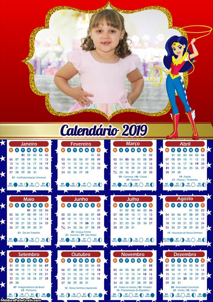 Calendário da Mulher Maravilha 2019