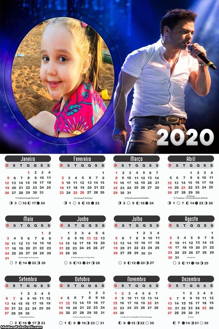 Calendário Zezé Di Camargo 2020