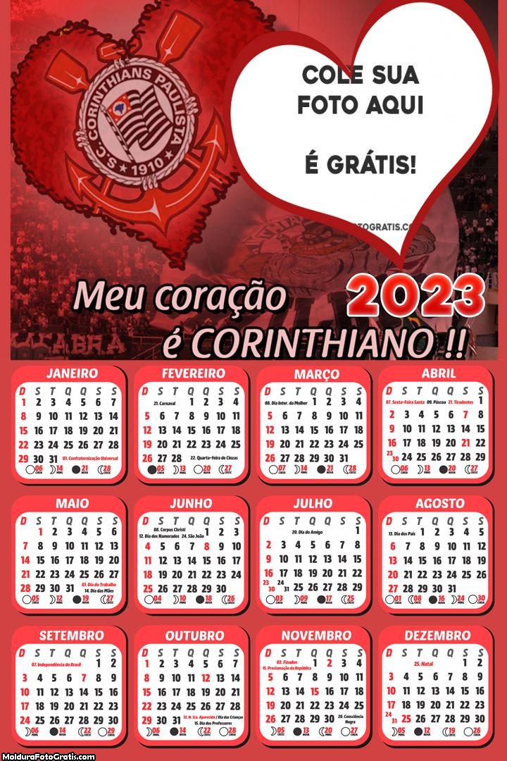 Calendário Corinthians Coração Corinthiano 2023