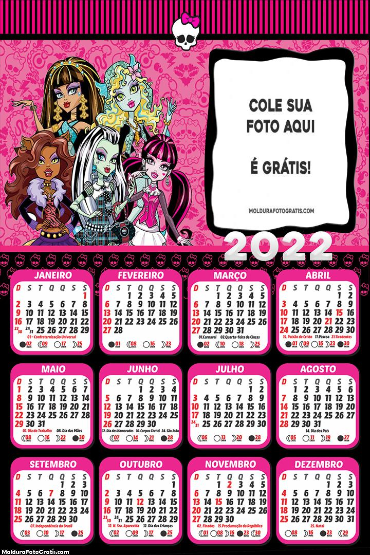 Calendário Monster High 2022