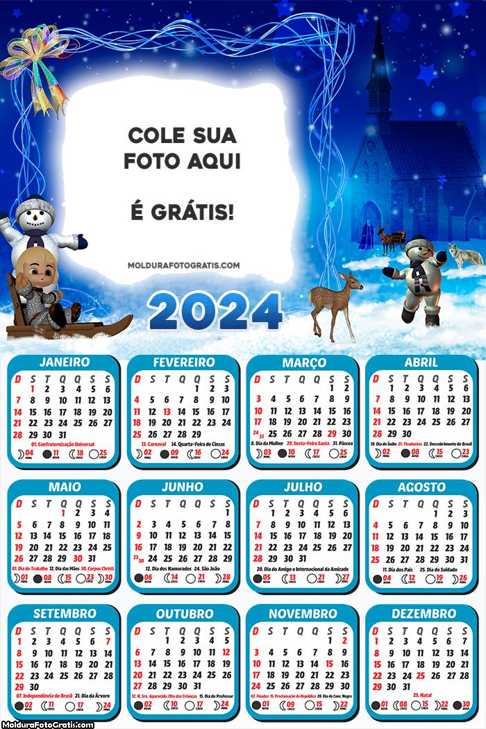 Calendário Boneco de Neve 2024