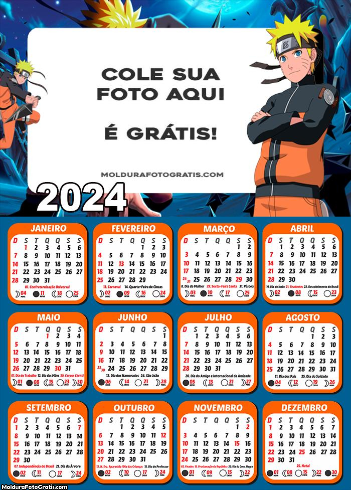 Calendário Naruto 2024