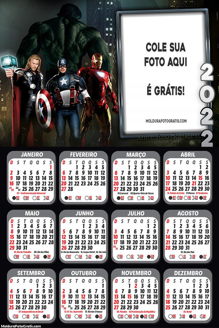 Calendário Avengers 2022