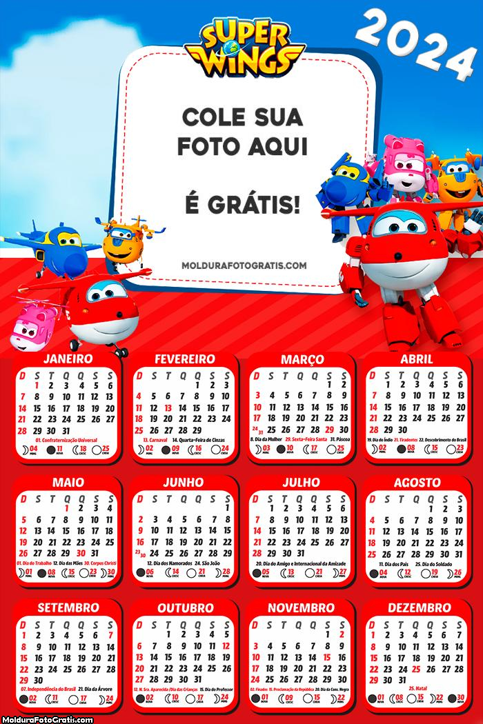 Calendário Super Wings 2024