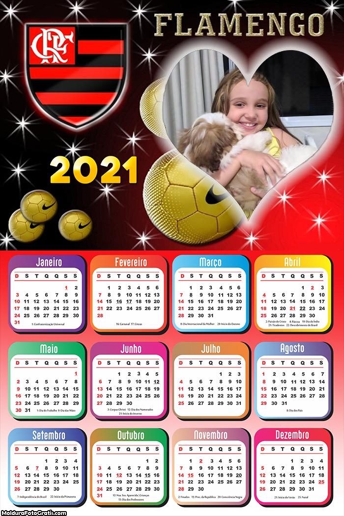 Calendário Coração Flamengo 2021