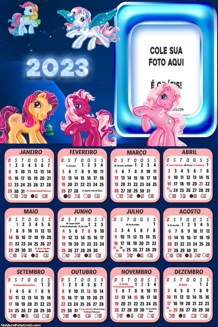 Calendário my Little Pony Personagens 2023