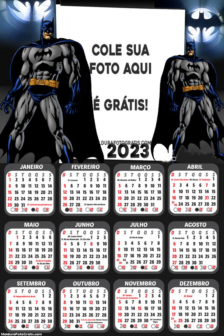 Calendário Desenho Batman 2023