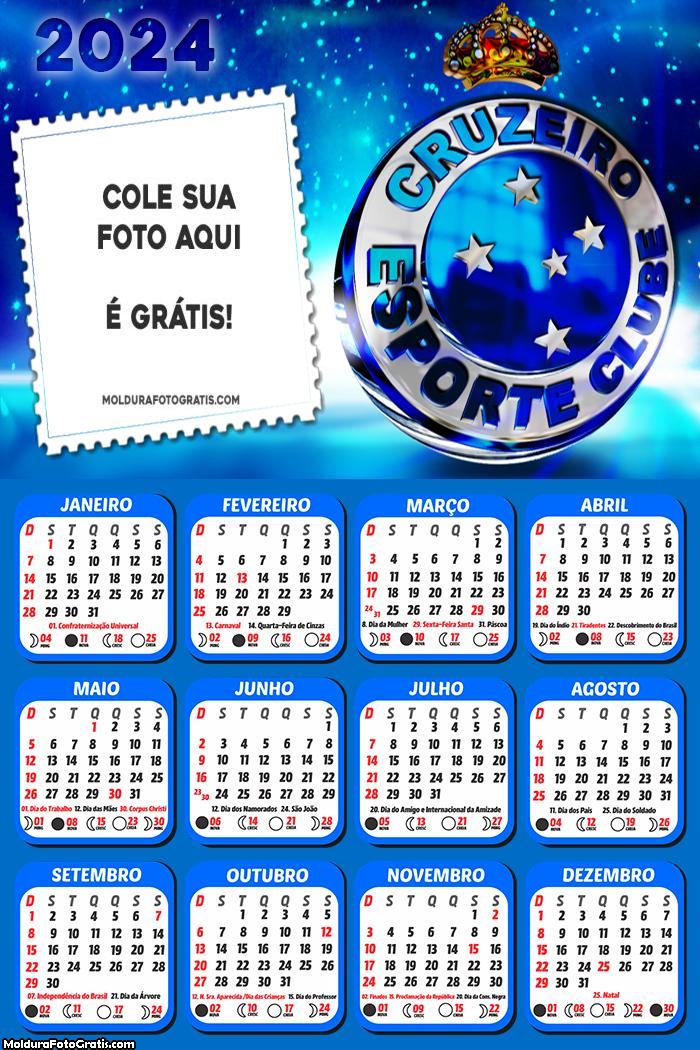 Calendário do Cruzeiro 2024 Time Futebol