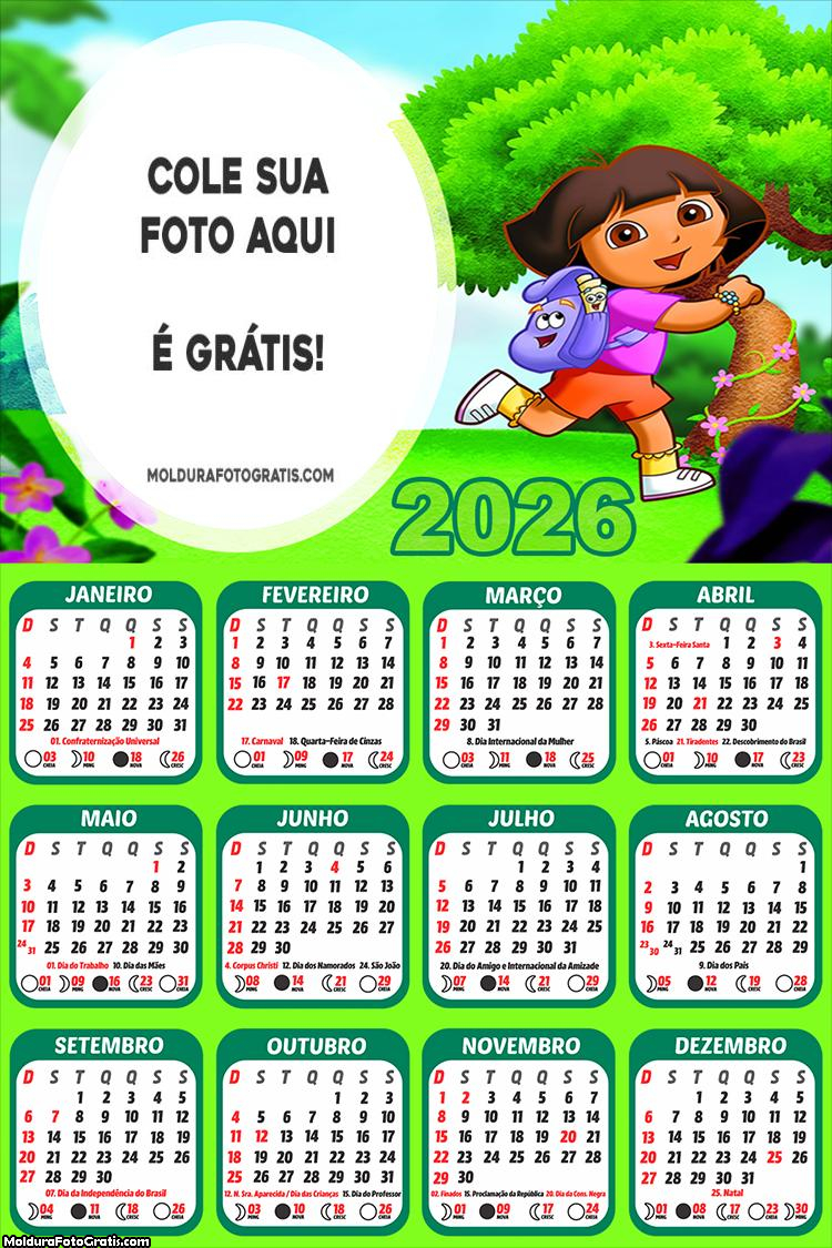 Calendário da Dora Aventureira 2026