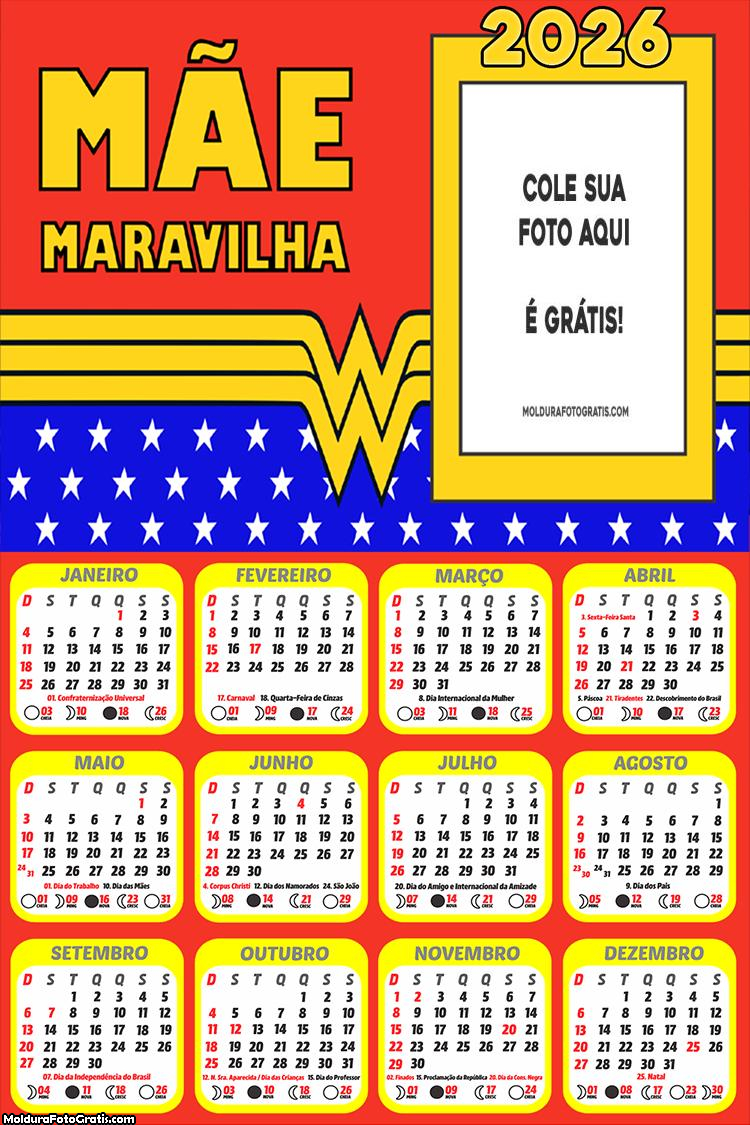 Calendário Mãe Maravilha 2026
