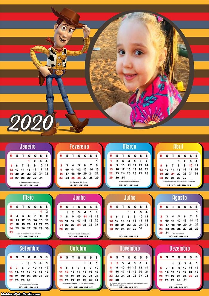 Calendário Andy Toy Story 2020