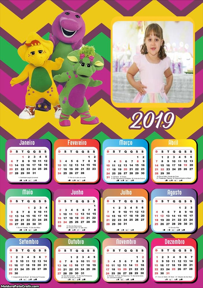 Calendário Barney e Seus Amigos 2019