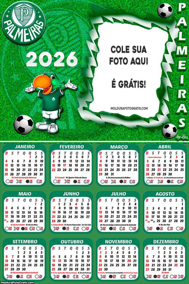 Calendário Palmeiras Infantil 2026