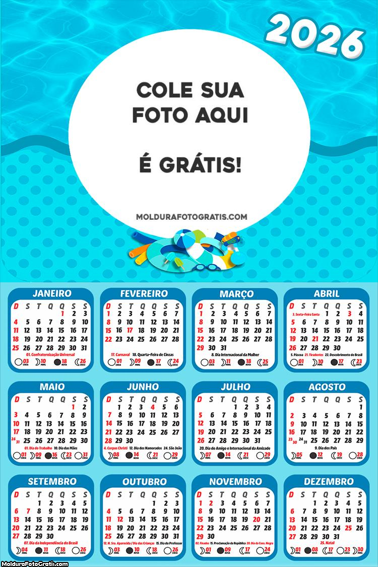 Calendário Infantil na Praia 2026