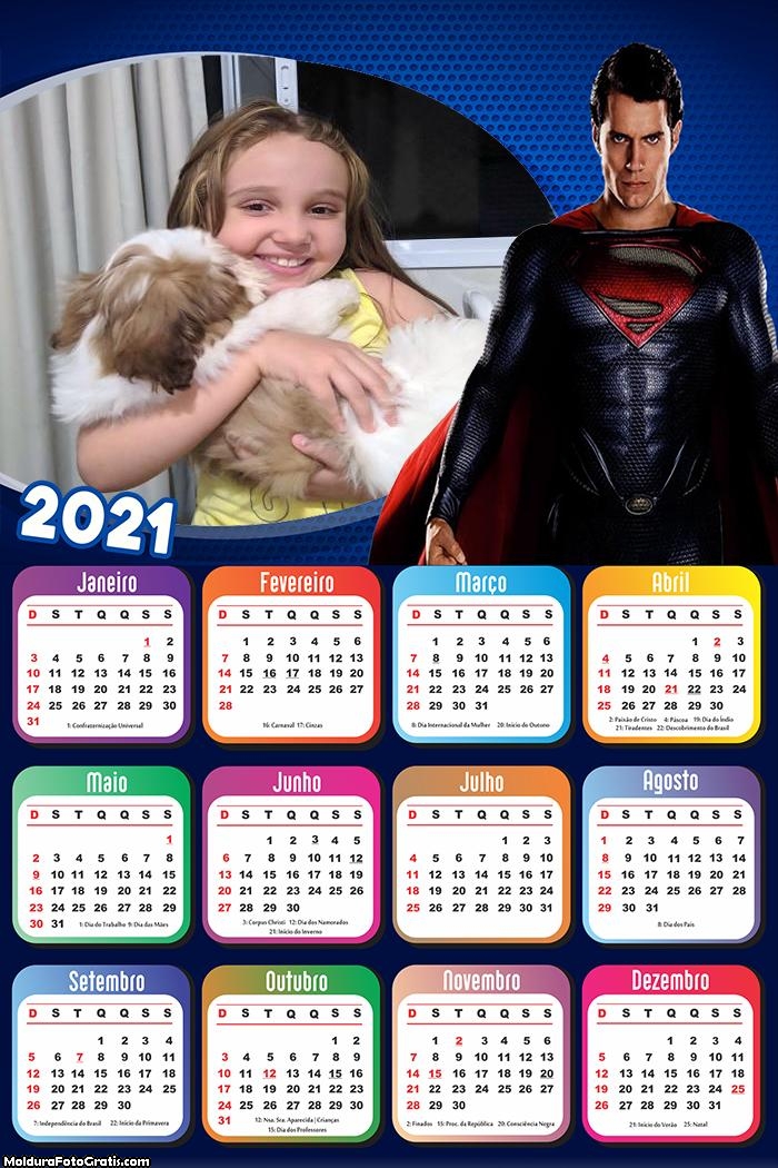 Calendário Super Homem 2021