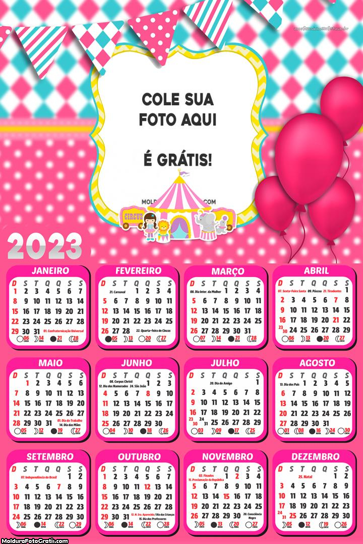 Calendário Circo Rosa 2023