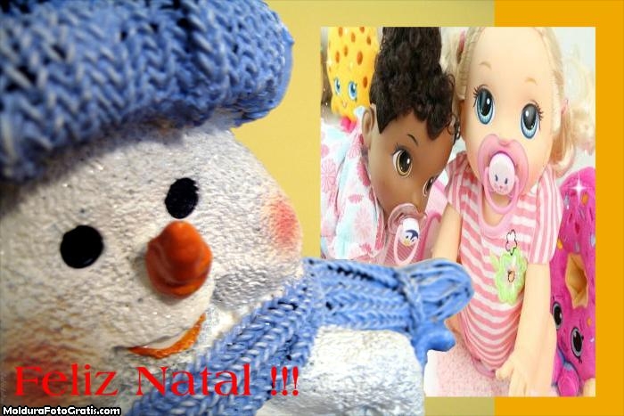 Crochê Boneco de Neve FotoMoldura