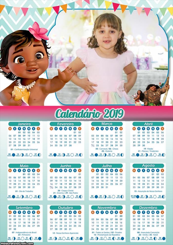 Calendário da Moana Baby 2019