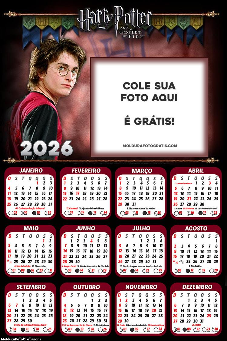 Calendário Harry Potter 2026